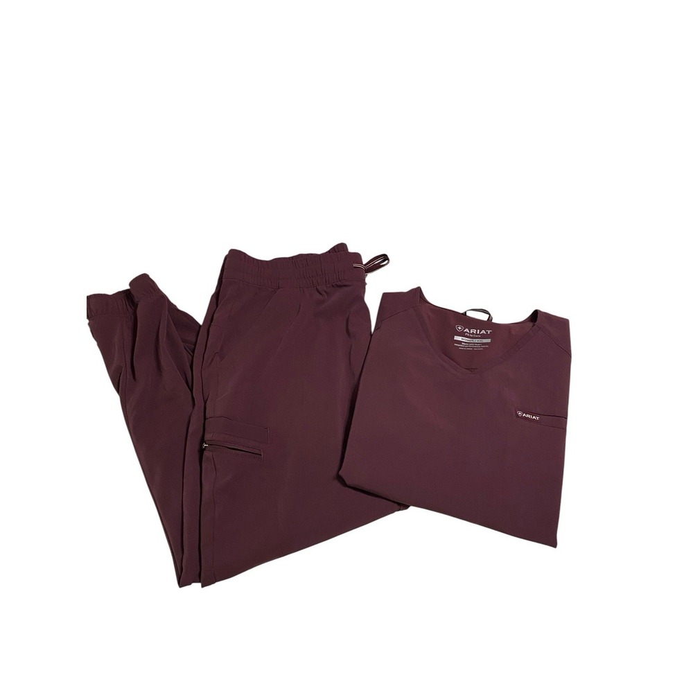 Ariat Fit to Care Scrub Set Winetasting Maroon XXL Top XL Blackwell Jogger Pants